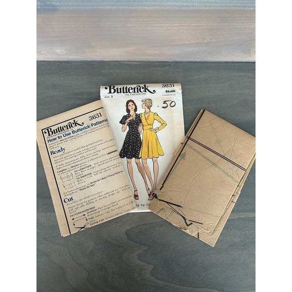 Butterick Vintage Uncut Junior Petite and Junior Dress Size 9 Pattern No 3631 - Picture 5 of 7